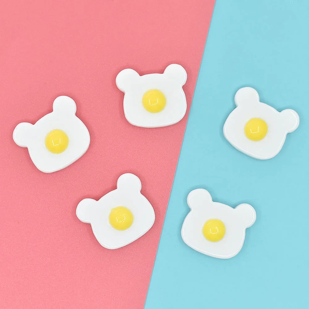 

10pcs Kawaii Resin Egg Miniature Accessories Scrapbooking Materials Flat Back Embellishments Cabochons Crafts Diy Decoration