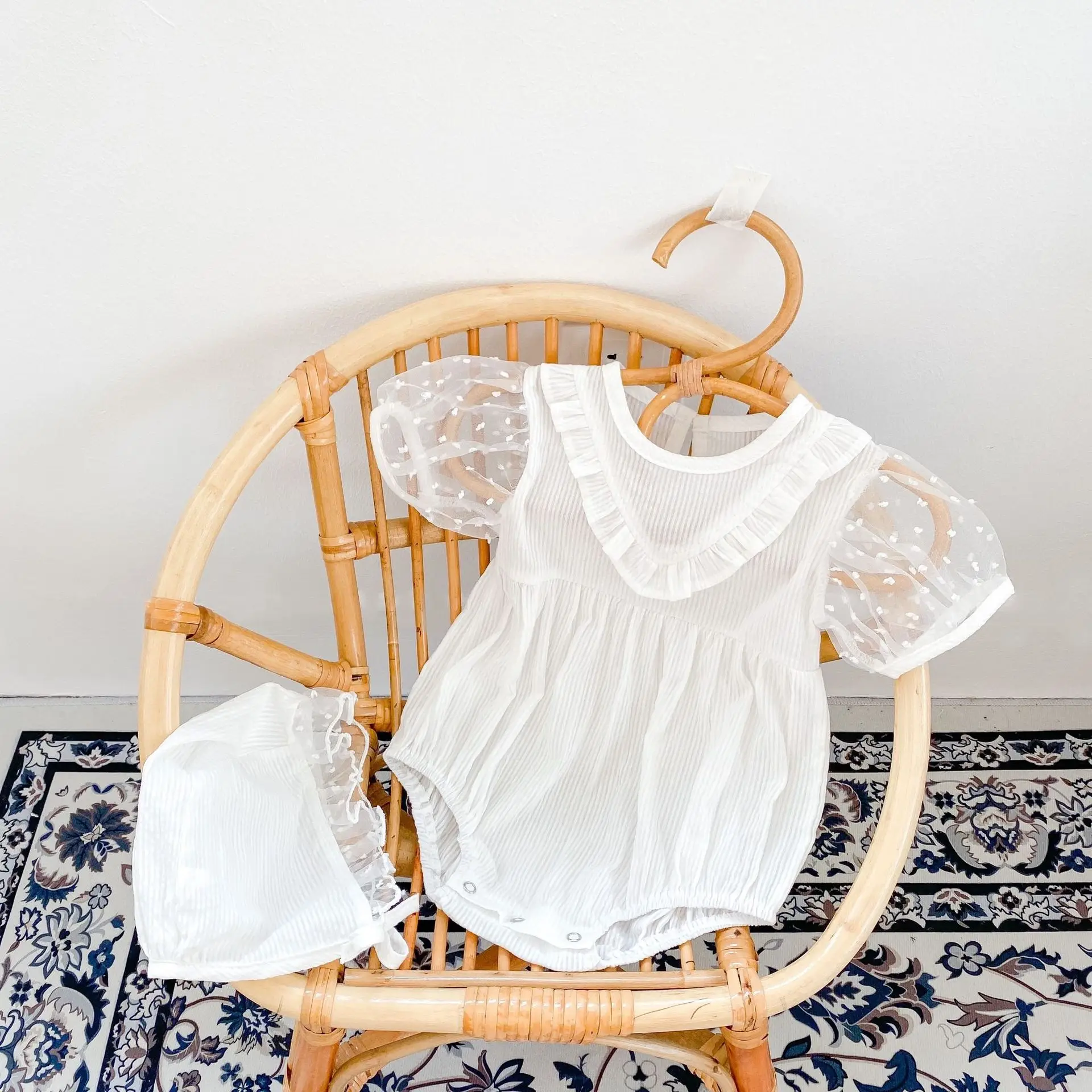 

0-24M Summer Baby Girls Romper Newborn Kid Clothes Lace Mesh Cotton Baby Romper Cute Sweet Princess Jumpsuit Outfit