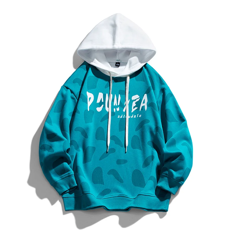 

Japan Style Casual O-Neck 2022 Spring Autumn Black Hoodie Sweatshirt Men'S Thick Fleece Hip Hop Skateboard Streetwear Clothes