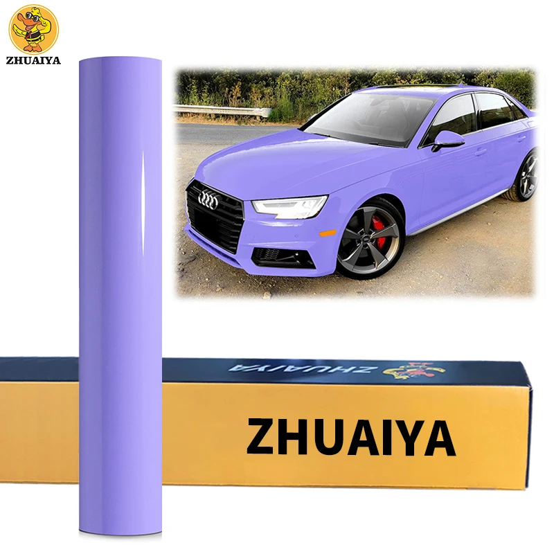 

Высококачественная Глянцевая фиолетовая пленка ZHUAIYA, яркая черная виниловая пленка, рулон 1,52x18 м, гарантия качества