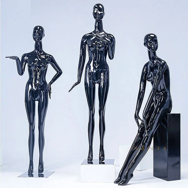 

Nice Customized Shiny Black Mannequin Female Black Model Cool For Clothes Display