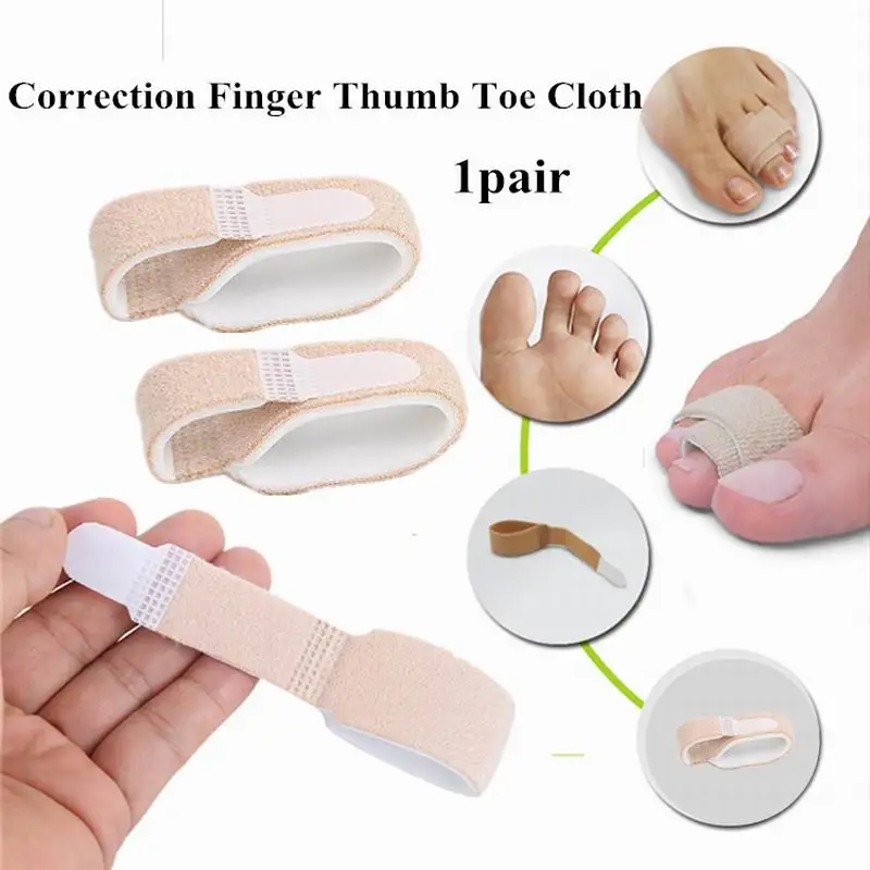 

2Pcs Finger Toe Bandages Overlapping Thumb Eversion Wearing Cloth Simple Split Toe Strap Toe Separator Corrector Foot Care Tools