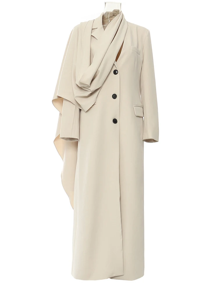 YERMORA коричневый шарф с воротником-шарфом элегантный длинный плащ для женщин