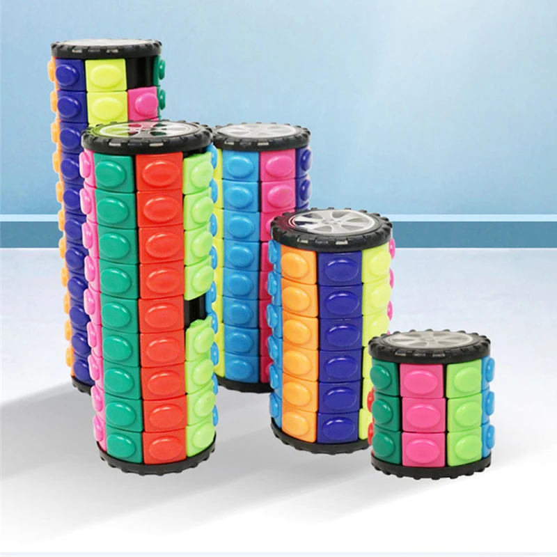 3D вращающаяся горка цилиндрическая башня куб для снятия стресса головоломка