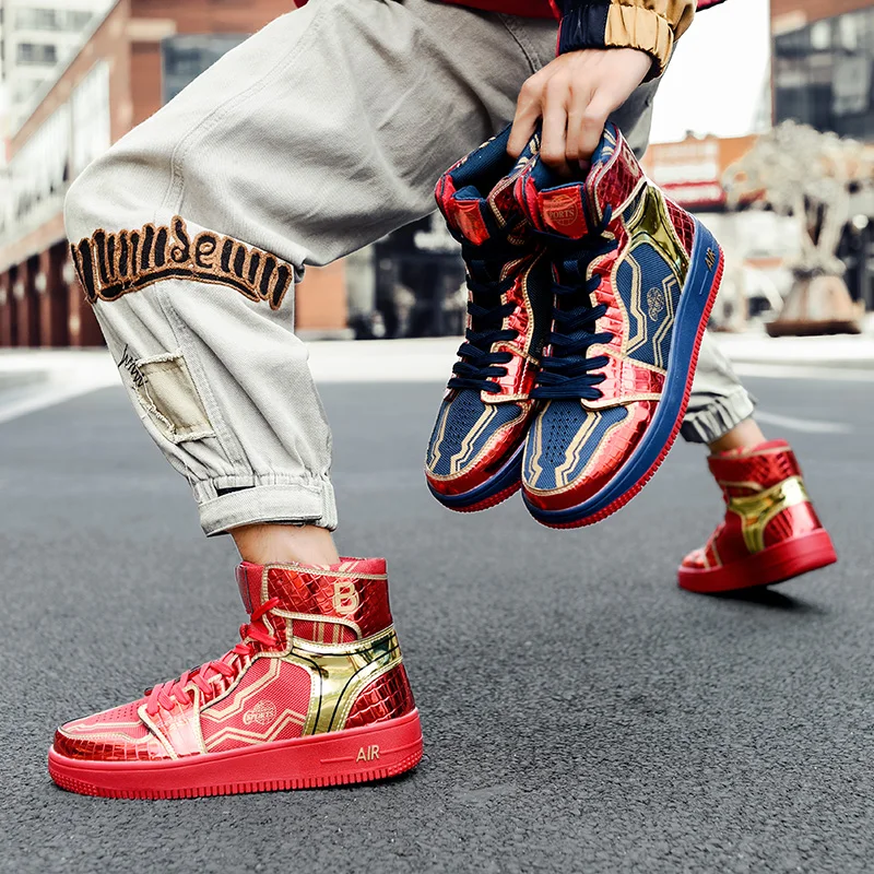2022 Superstar Fashion High top Men's Shoes Couple Red Sneakers Mirror Luxury Designer Skateboard Shoes Men Vulcanized Sneakers