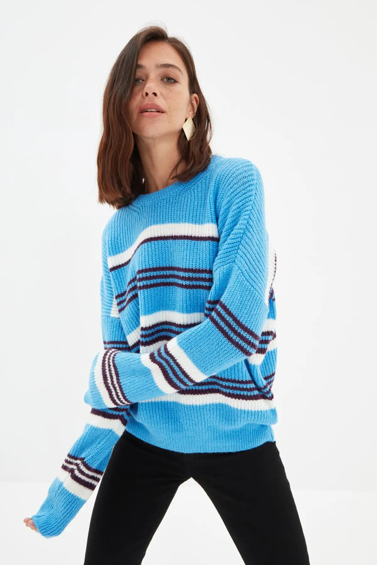 

Trendyol Bike Collar Oversize Knitwear Sweater TWOAW22KZ1154