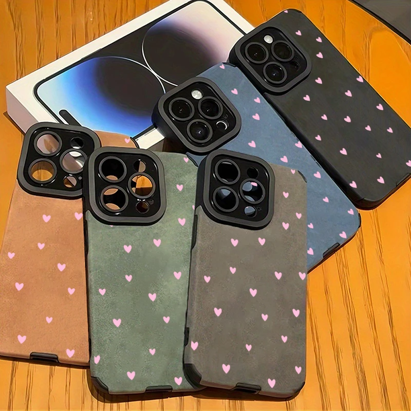 Модный чехол для телефона с розовым сердечком для iPhone 15 16 17 14 13 12 11 Pro Max Air XR X XS 7 8 Plus SE 2022 Противоударный чехол (art.: 3920d32a3bafb) - 3920d32a3bafb