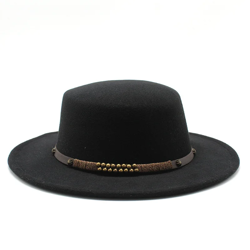 

spring autumn Women's cap hats Bowler vintage felt Men's hat with chain fedoras chapel beach elegant fascinator Wedding picture