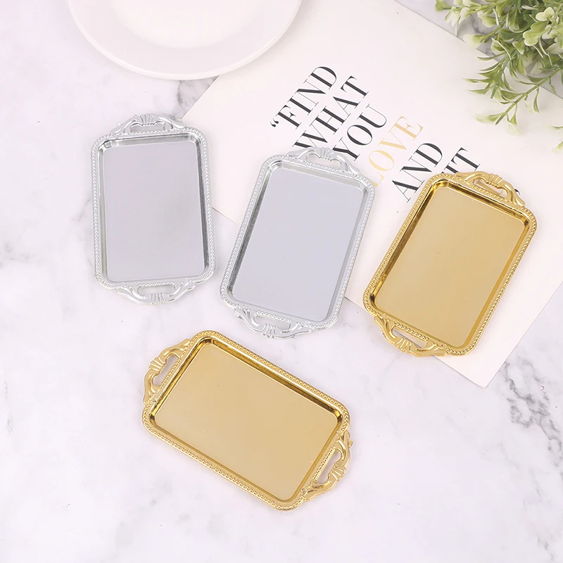 

Миниатюрные аксессуары для кукольного домика, пластиковый мини-поднос для чая, модель обеденной тарелки, игрушки для украшения кукольного домика, 2 шт.