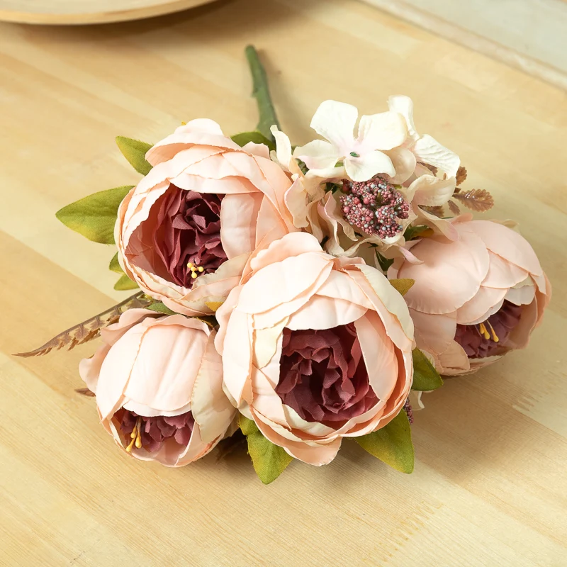 

Искусственный цветок пиона шелковый Kahaul