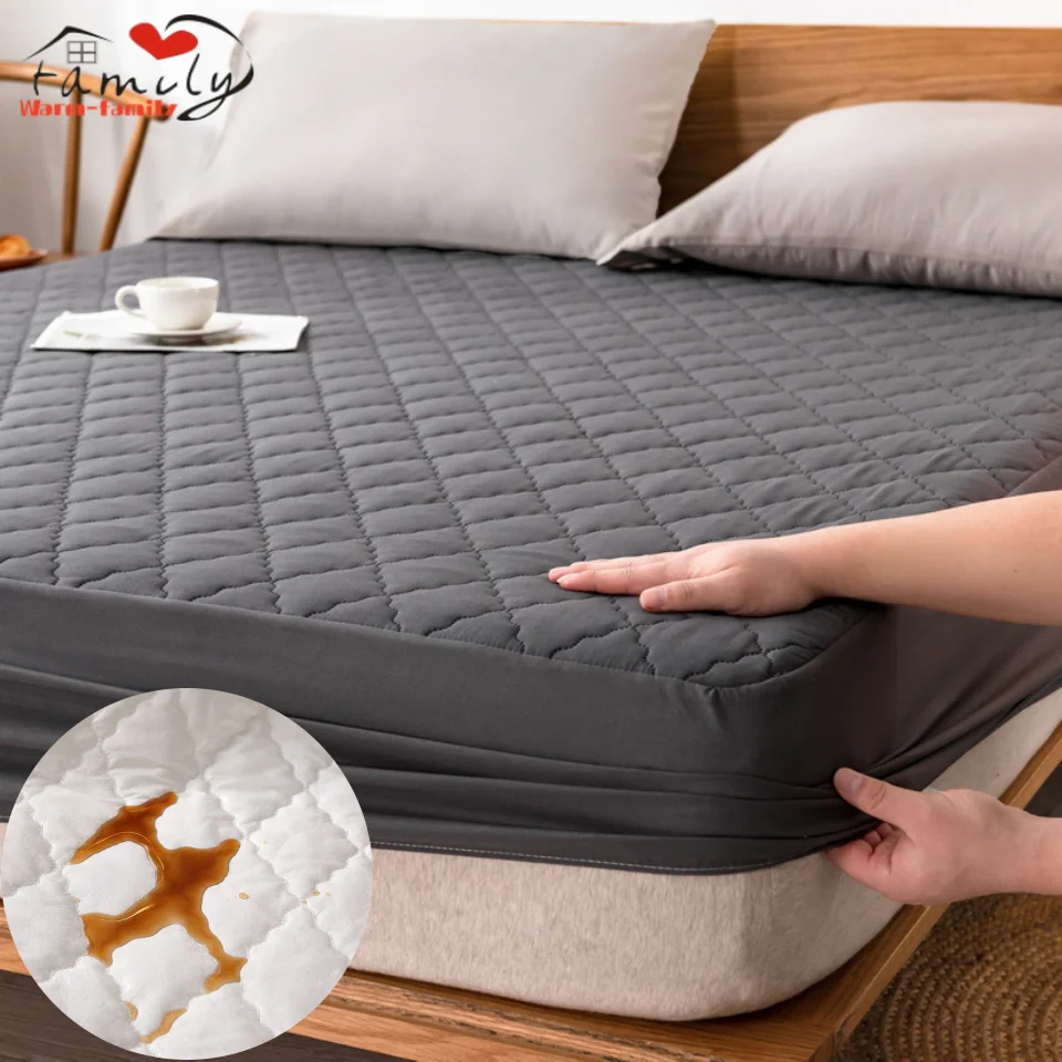 

Waterproof Thicken Mattress Pad Protector Skin-Friendly Durable Fitted Sheet Bed Cover Latex Mat Cover 150x200 180x200 160x200
