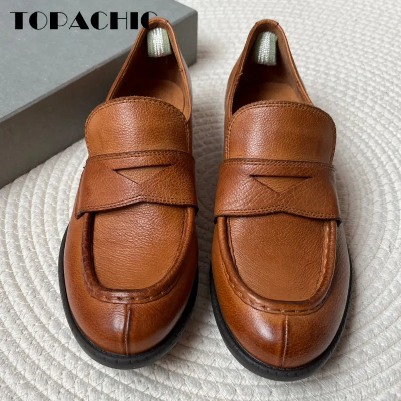 

6.21 High Quality Fashion Classic Hand-stitched Genuine Cowhide Round Toe Comfortable Casual Shoes Women