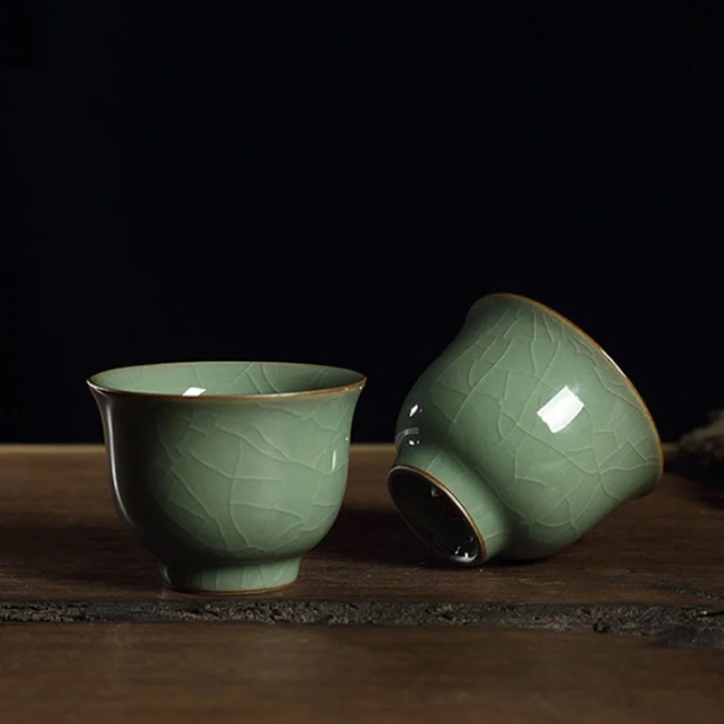

Longquan Boutique Celadon Tea Set Kung Fu Tea Cup Ceramic Ge Kiln Ice Crack Tea Cup Tea Cup Master Cup Small Tea Bowl