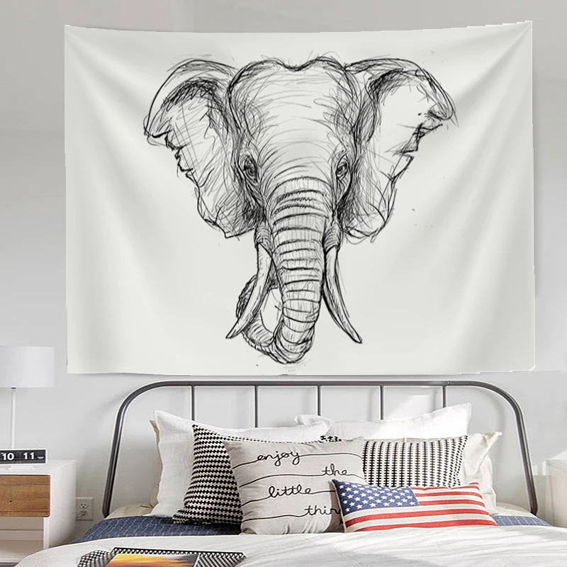 

Украшение в виде слона, домашний декор, настенный гобелен, эстетические гобелены, головные уборы, декор для комнаты, спальни, подвесные декоративные аксессуары