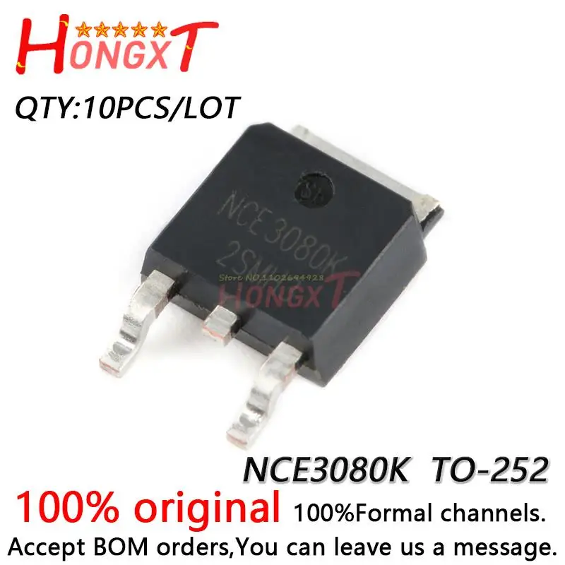 10 шт., 100% Новый оригинальный N-канальный чип полевого транзистора NCE3080K TO-252-2 30 В/80A.