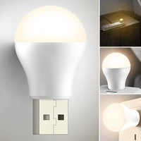 1pc usb plug in lamp night light small round light in led mini light portable computer power bank charging head