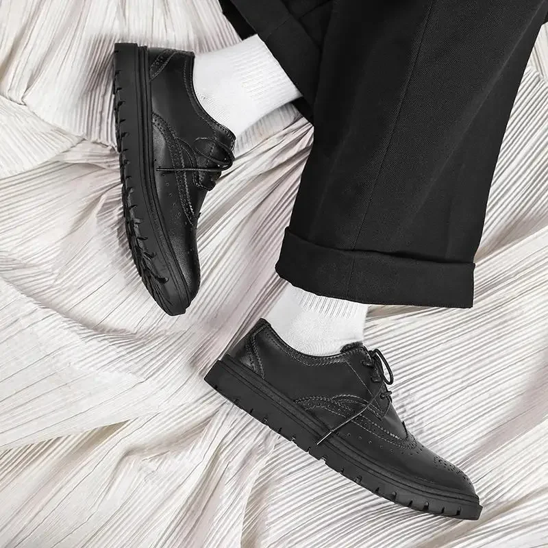 

Casual Leather Shoes Men's British Style Formal Wear Business Youth Shoes Men's Autumn Sense Boys Low-Top Martin Boots