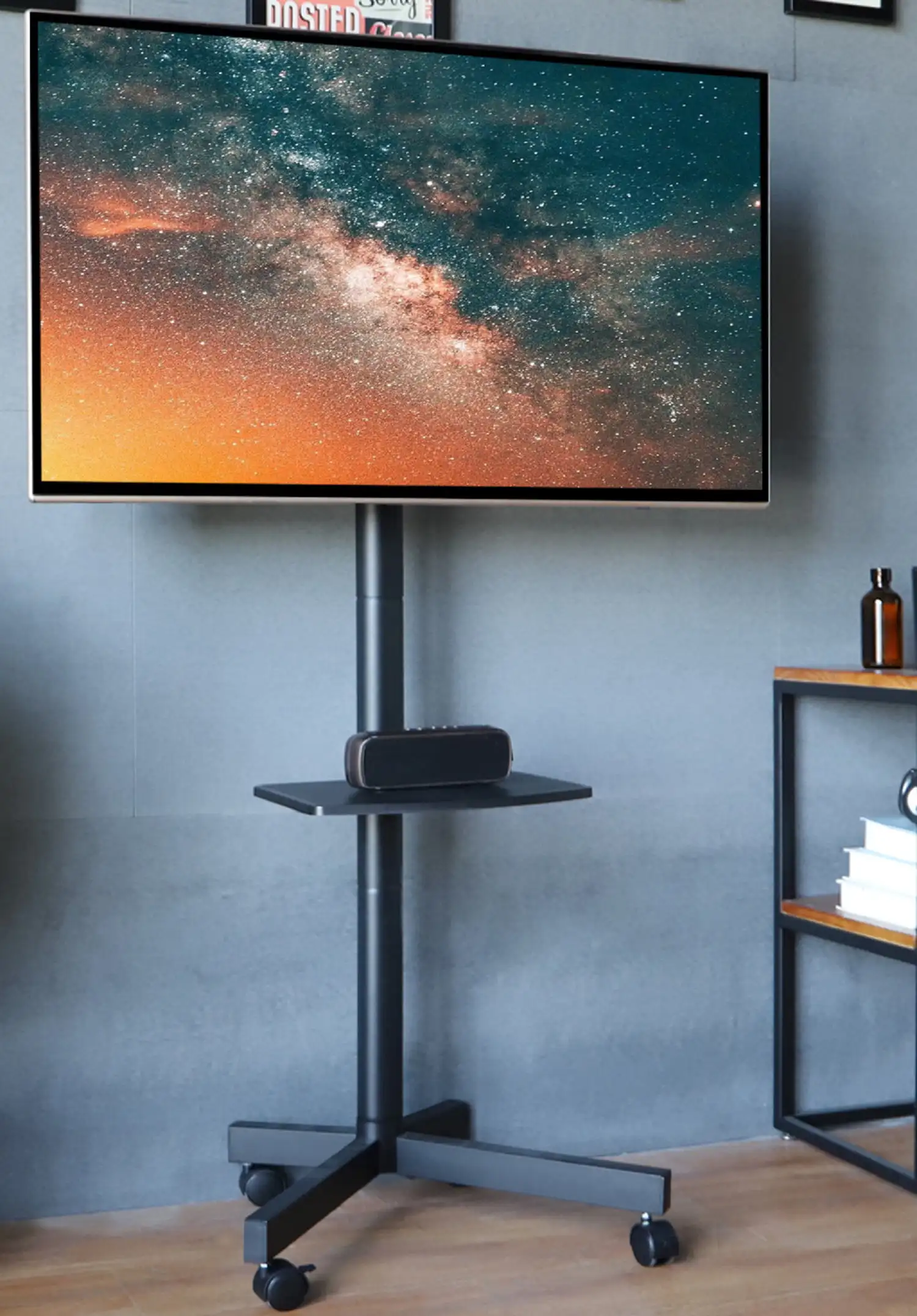 

Modern Rolling TV Stand Mobile TV Cart 23 to 55 inch Flat TVs, Black