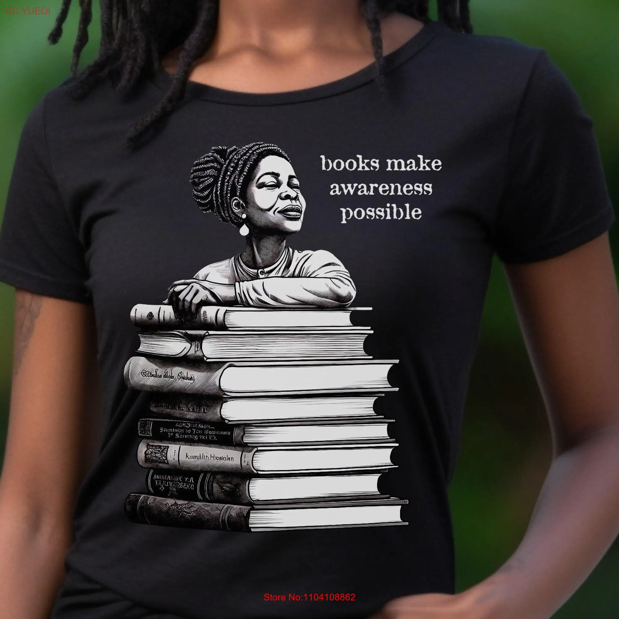 Черная женская книга для чтения футболка образование африканские знания чтение