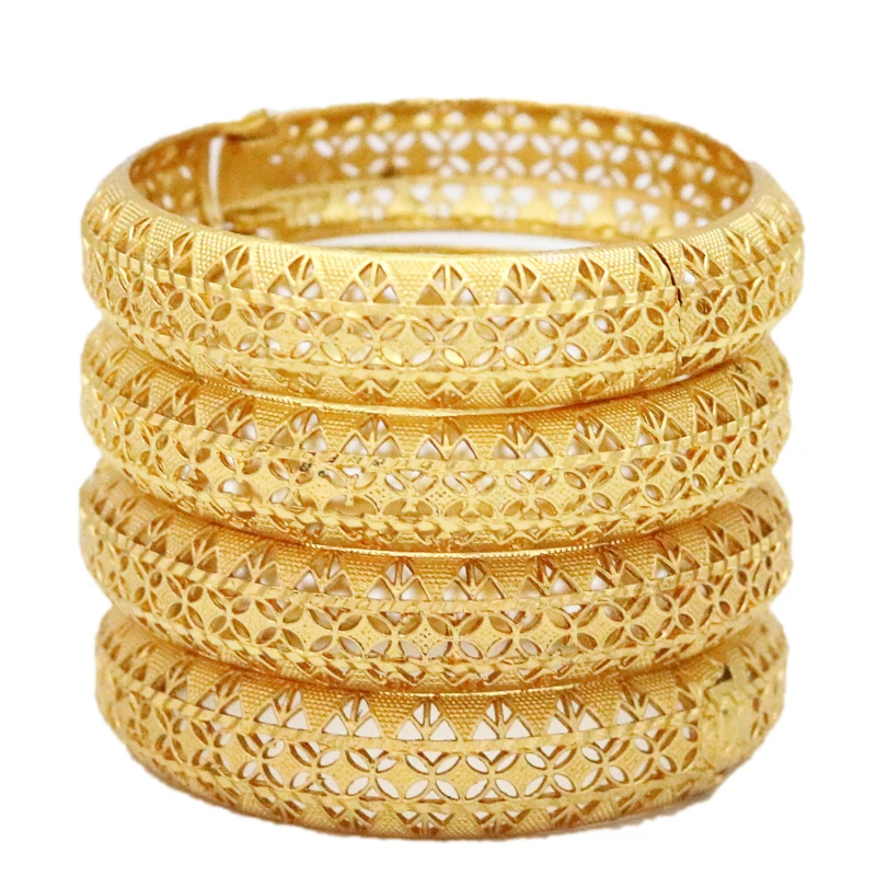 

4pcs/batch Wholesale Ethiopian African Bracelet Gold Bracelet Middle East Style Dubai Weeding Products, Indian Wedding