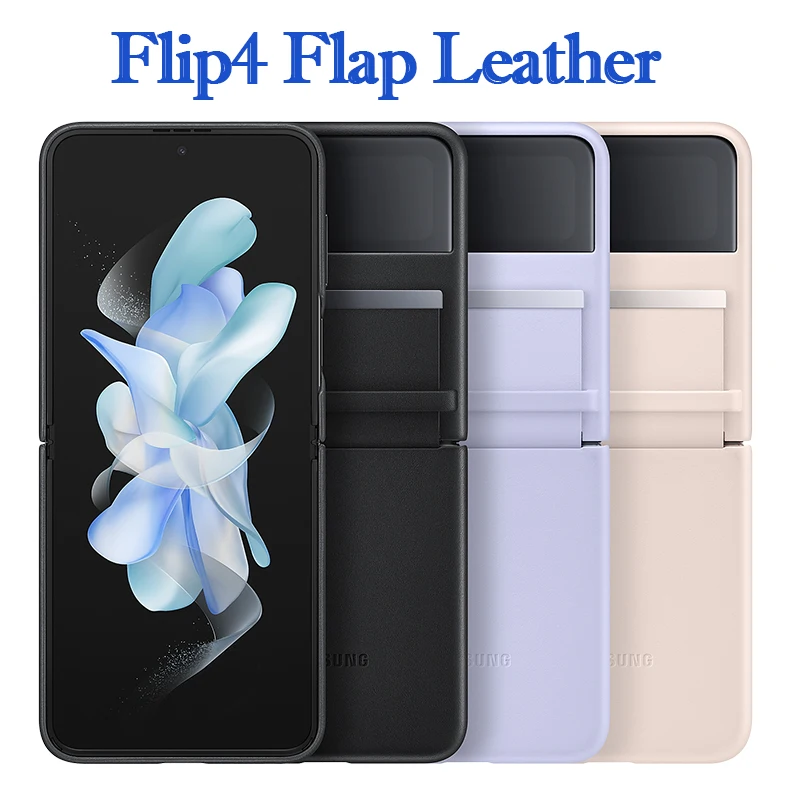 Оригинальный чехол для Samsung Galaxy Z Flip4 кожаный с откидной крышкой чехлы защиты