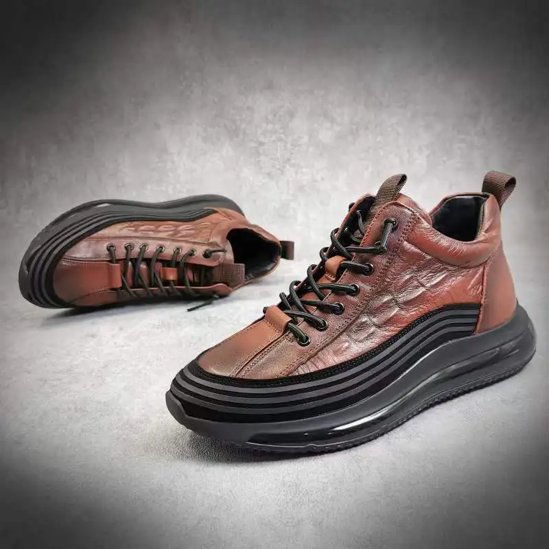 

2022 Men Vulcanized Shoes Fashion Luxury Crocodile Print Casual Sneakers Comfort Sports Platform Male Footwear Tenis Masculino