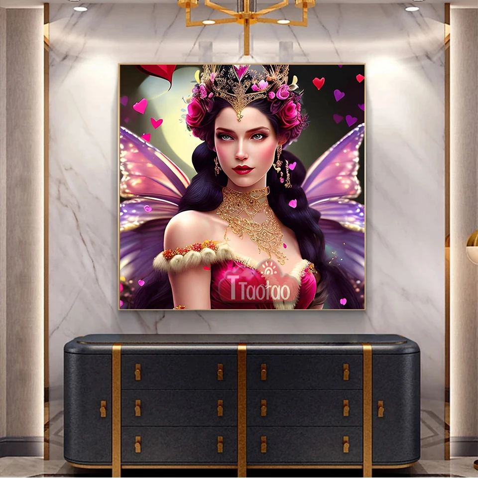 5D сексуальная красота портрет Бабочка Фея Сделай Сам полная квадратная Круглая