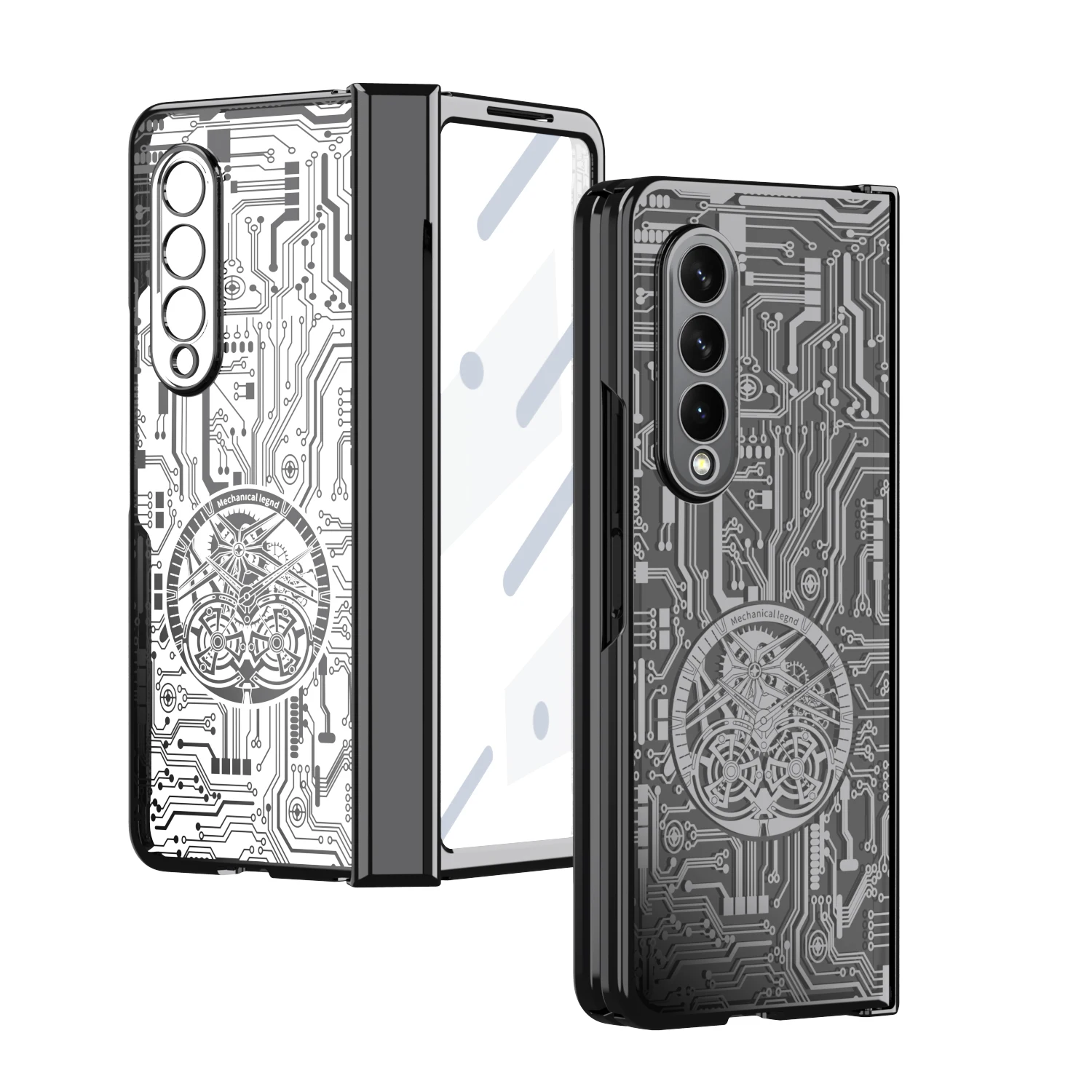 

Anti-Fall Plating Front Tempered Glass Film Case for Samsung Galaxy Z Fold 4 Fold5 Fold3 Fold4 Zfold4 Fold 4 3 2 fold2 Cover