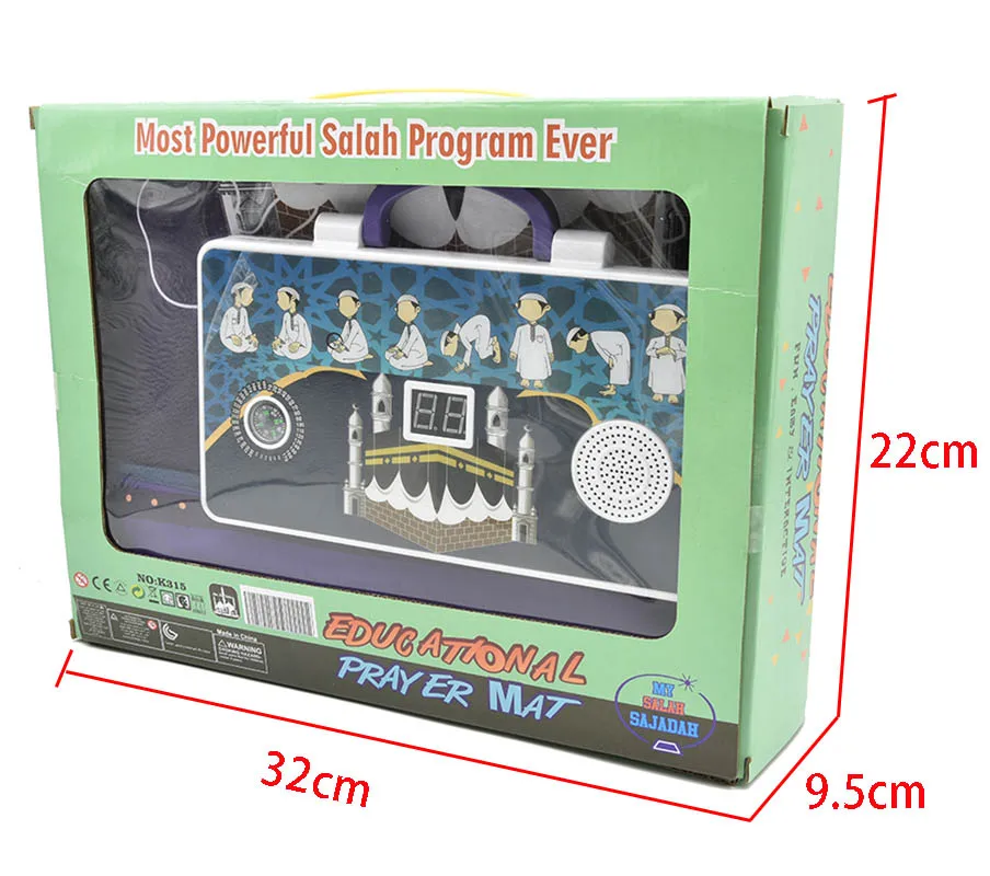 

Hot Praying Mat Educational Interactive Rug Salah Muslim Kids Gift Apis De Priere Islam Electronic Worship Blanket with Compass