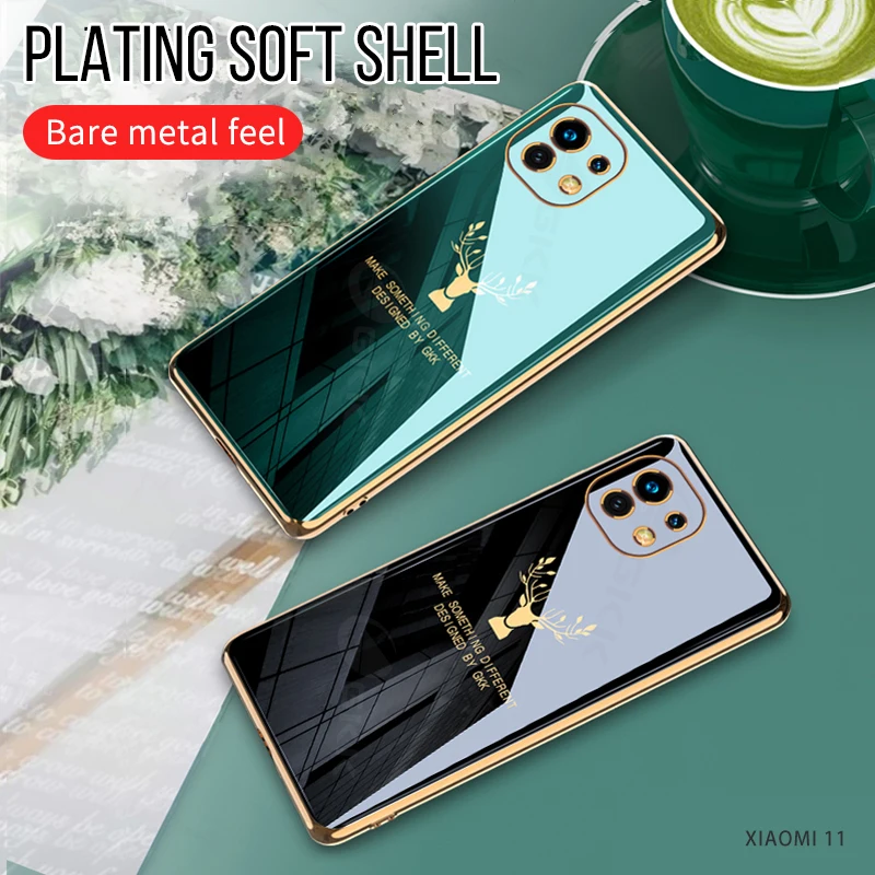 

GKK Luxury Plating Soft Case For Xiaomi 11 10 9T 10T Pro Lite Anti-knock Protection For Xiaomi 9T 10 11 10T Pro Lite Case Cover