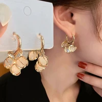 korean ball opal pendant earrings for women boho decor opal dangle earring for birthday gift party jewelry