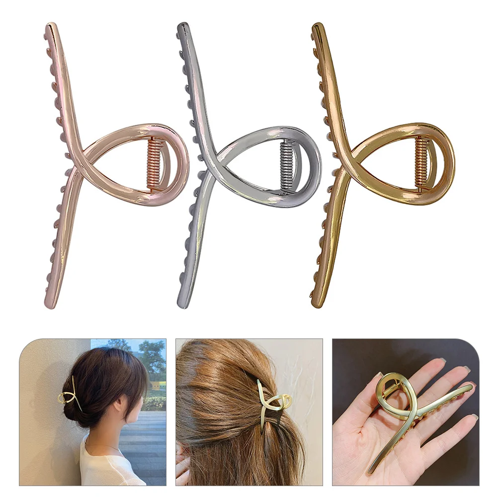 

3pcs Metal Claw Clips Female Large Hair Clips Claw Clips Hair Clips Hair Accessories