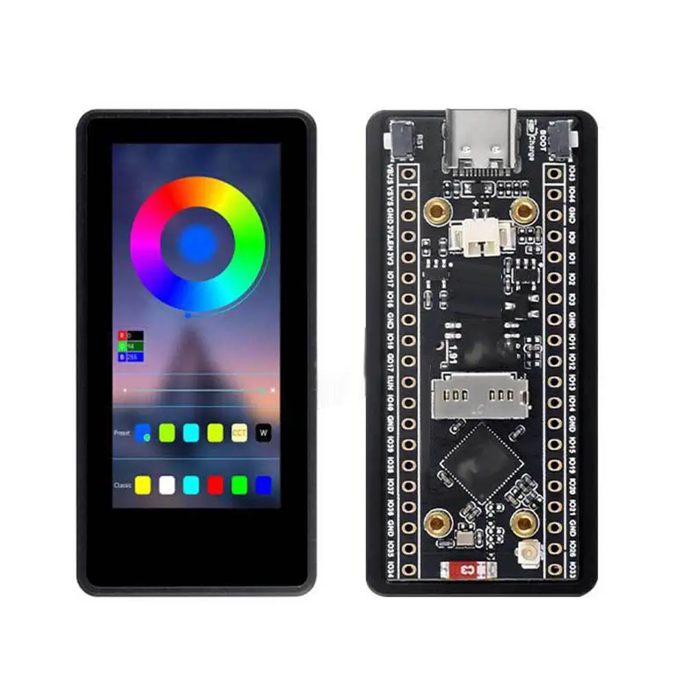 Для ESP32 S3 1 91-дюймовый AMOLED-экран с поддержкой 2 4 ГГц Wi-Fi Bluetooth для Arduino LVGL SD-Port/QMI8658C