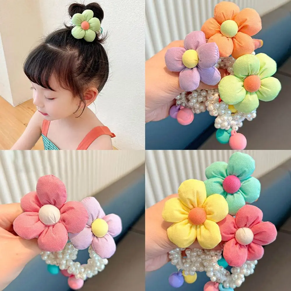 

Резинка для волос с жемчужинами для девочек, милые эластичные заколки для волос принцессы, аксессуары для волос для детей