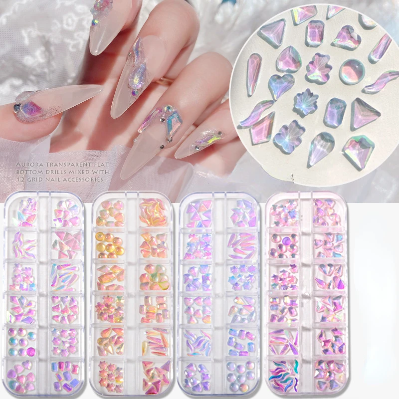 

3d Nail Art Decorations AB Mixed Colorful Rhinestones DIY Flatback Resin Stones Decorations Nail Supplies for Professionals