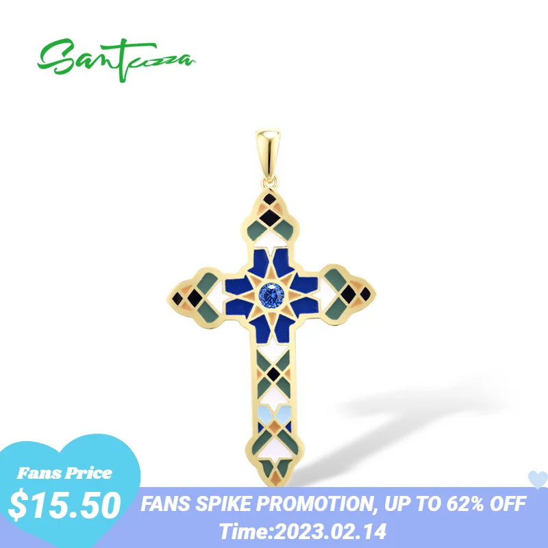 

Женский кулон SANTUZZA, из серебра 925 пробы с сияющей шпинелью, разноцветные бриллианты, ручная работа, модные ювелирные украшения