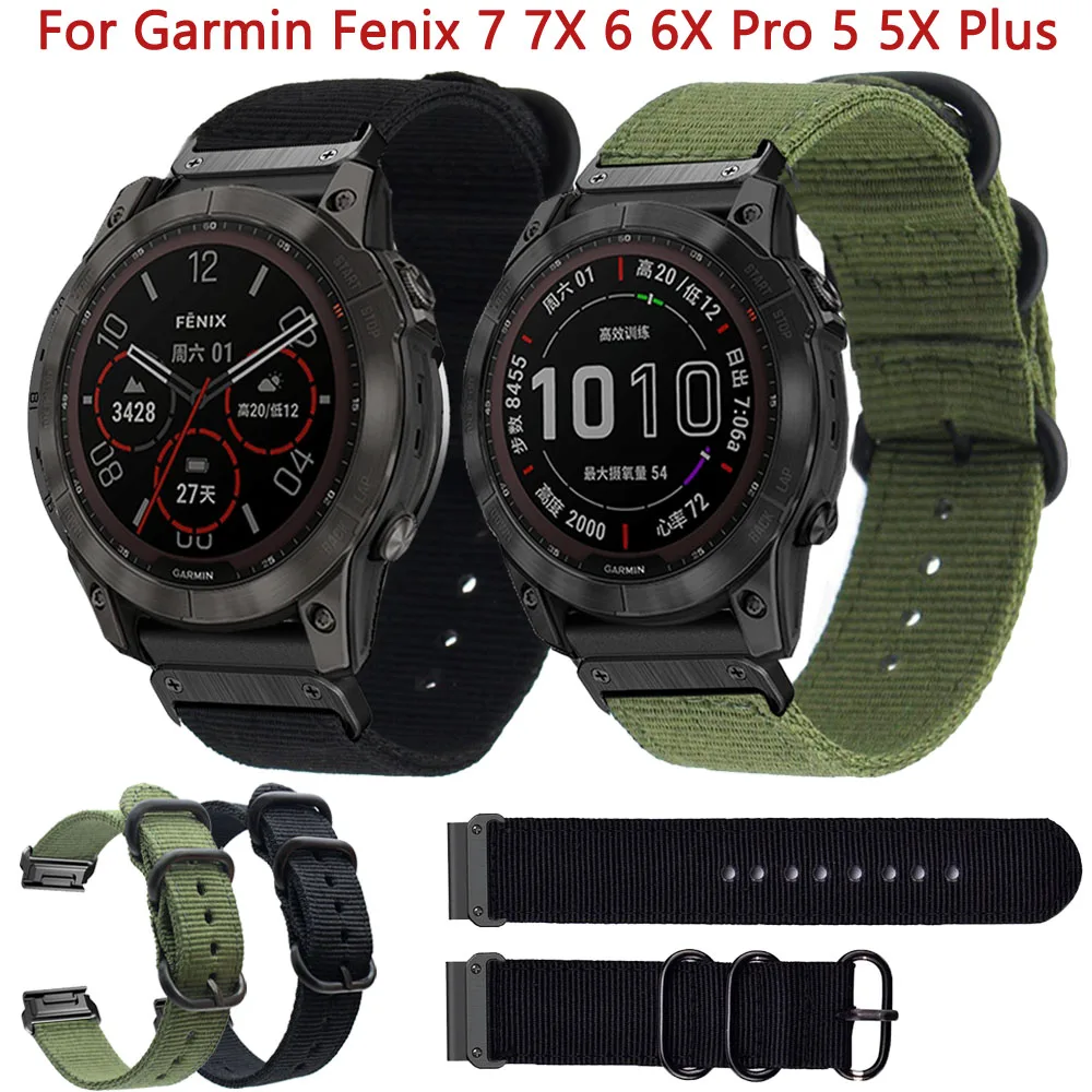 

Ремешок для наручных часов Garmin Fenix 6X 6 Pro 5 5X Plus 7 7X 3 3HR, нейлоновый сменный Браслет для смарт-часов Enduro 2 945, 22 26 мм