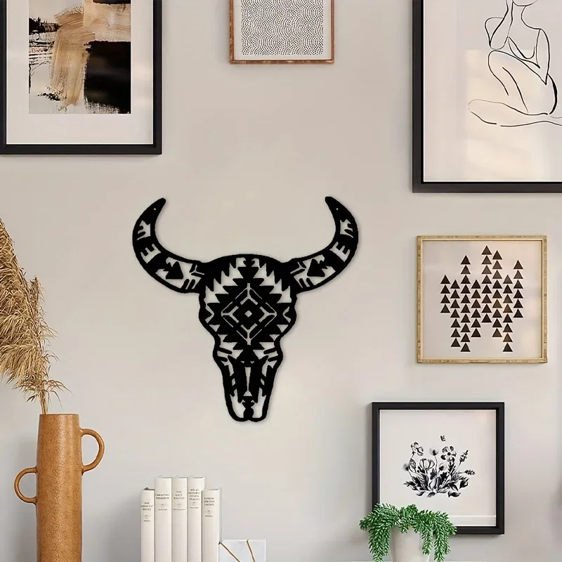 Металлические настенные рисунки в деревенском стиле с изображением коровы и