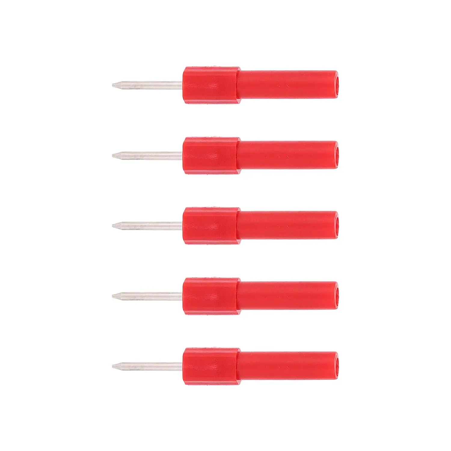 

5Pcs / Set Insulation Back Probe Pin Kit Insulation Wire Piercer Diagnostic Test Needle 4 mm Banana Socket for Multimeter (Red)