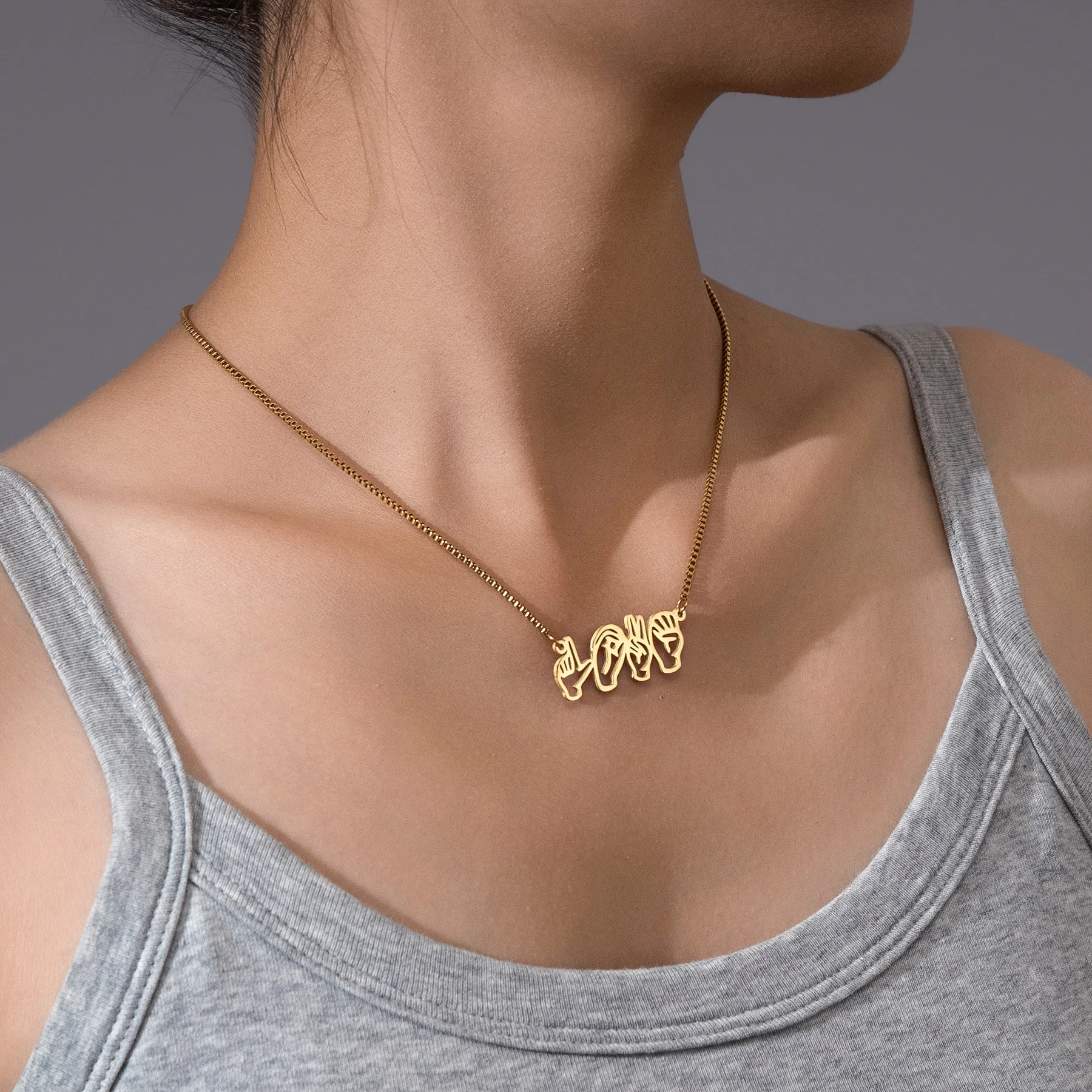 Персонализированное ожерелье Atoztide с жестами для женщин ожерелье-чокер из