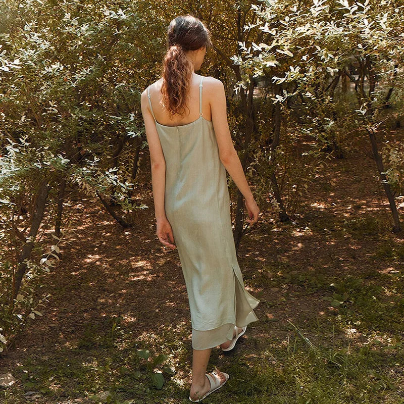 Платье женское длинное на молнии Элегантное повседневное Двухслойное