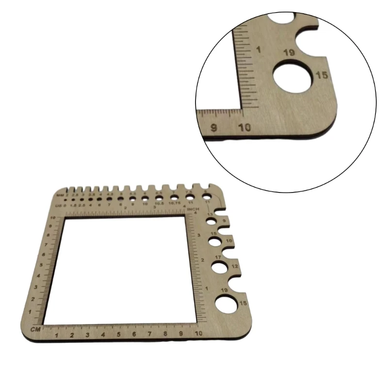 C63B деревянная линейка для вязания вязальных игл пряжа крючком измерительный