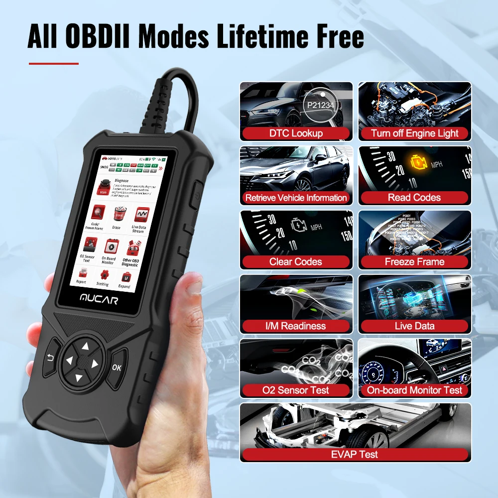 Диагностический инструмент MUCAR CDE900 OBD2 с 4 системами диагностики ECM TCM ABS SRS