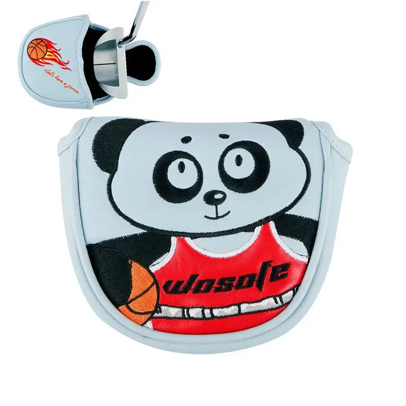 

Golf Iron Head Covers Waterproof Protector PU Leather Protective Cover Cartoon Panda Embroidered PU Leather Golf Accessories