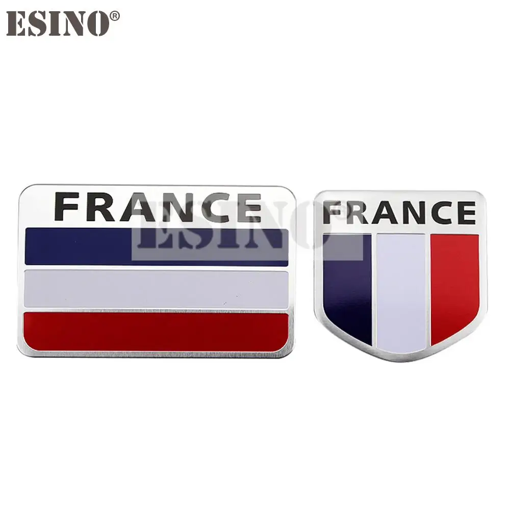 

200 x Car Styling New France National Flag Set 3D Metal Chrome Aluminium Alloy 3D Emblem Badge Sticker Decal Auto Accessory