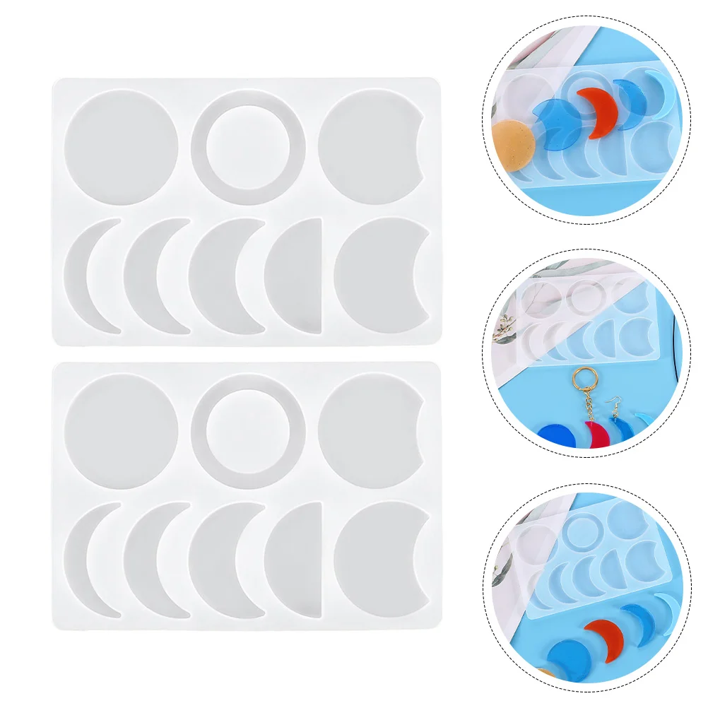

2pcs Silicone Moon Mold For Pendant Jewelry Making Mold Crystal Silicone Molds