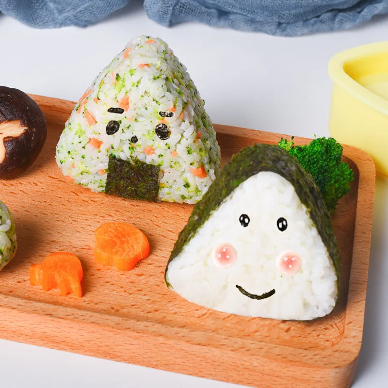 

New Triangular Plastic Sushi Rice Ball Maker Mould Onigiri Mold Set Kitchen Gadgets Stuff Transparent Bento Kitchen Accessories