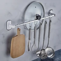 wall mounted stainless steel rack strip for kitchen utensil tool sundry hooks wall hook with removable hook kitchen accessories