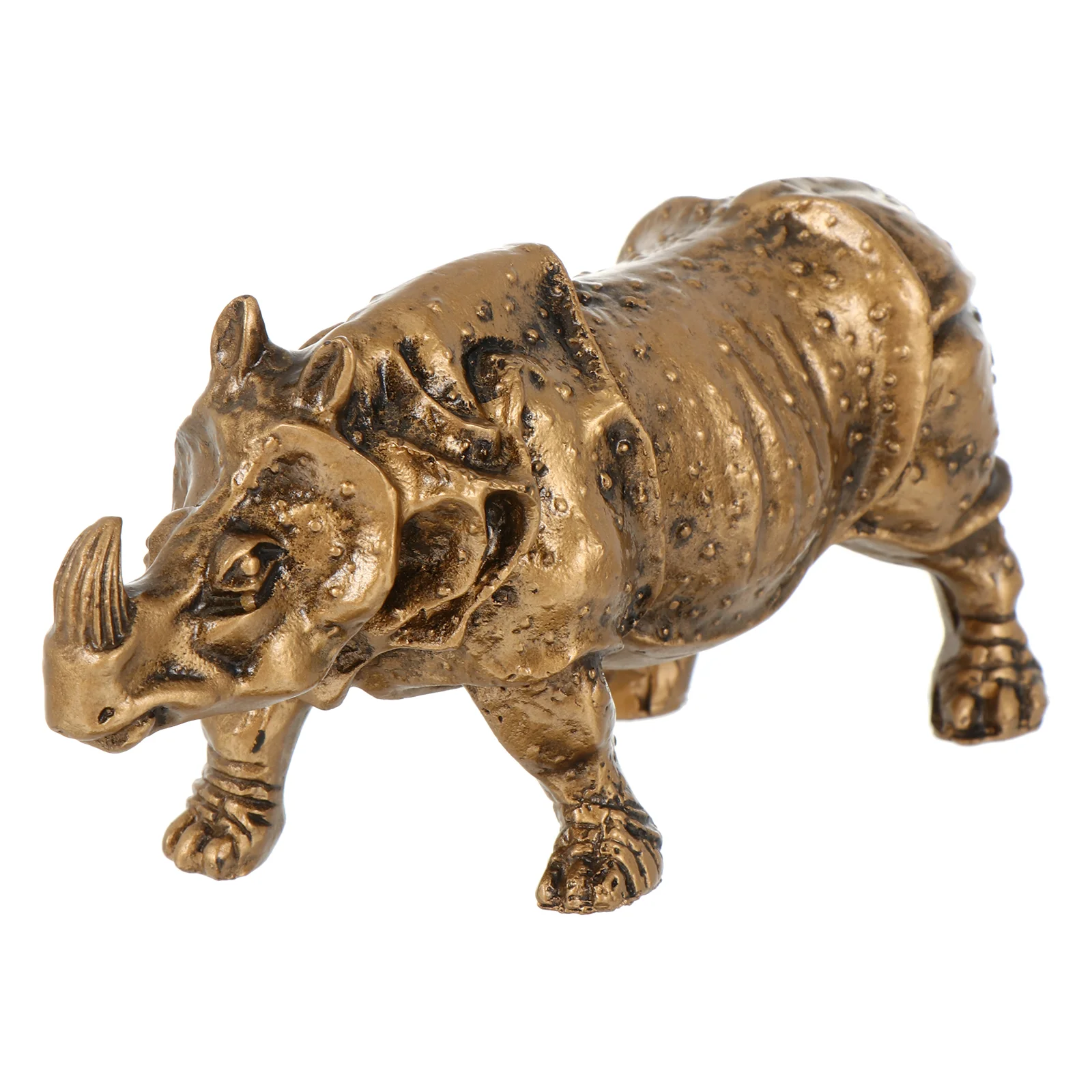 

Figurine Figurines Animal Brass Ornament Statue Resin Feng Table Crafts Sculpture Bull Desktop Shui Decorationsculptures