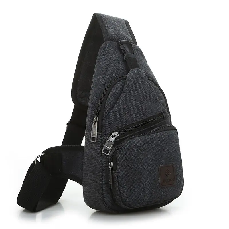 2023 Men's Canvas Leisure Satchel Versatile Chest Bag Korean Fashion Shoulder Backpack